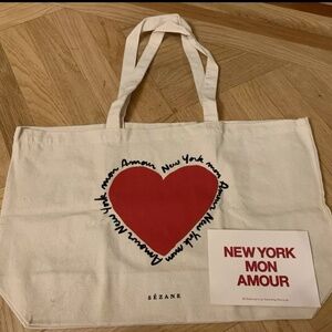 Sézane X L'Appartement 4F Tote Bag New York Amour Heart Sezane (BRAND NEW)